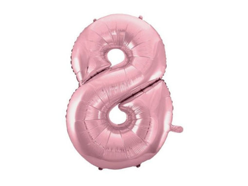 Picture of FOIL BALLOON NUMBER 8 LIGHT PINK 34 INCH